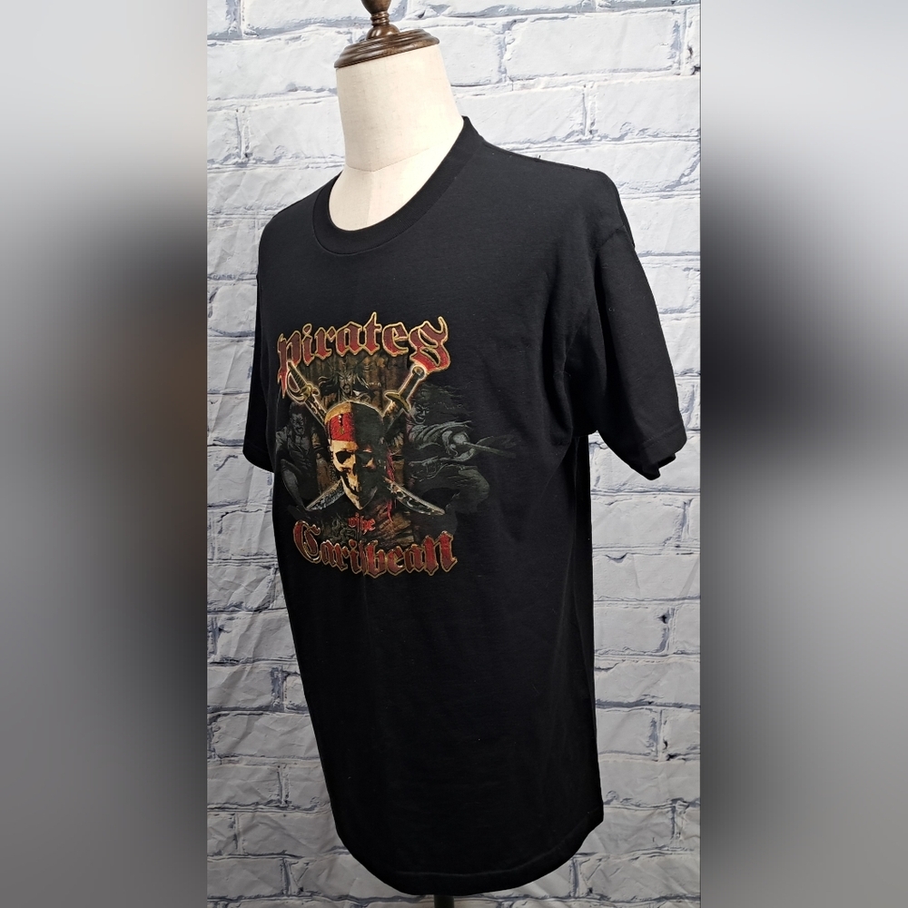Vintage Disney Pirates of the Caribbean Men's T-Shirt Tee Y2K 90s size Large - Picture 4 of 10